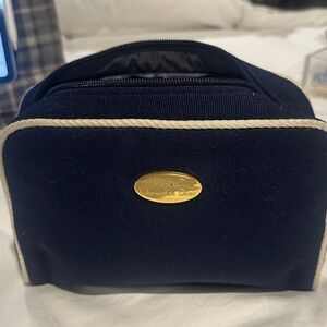 Dior Navy and Gold Cosmetic Pouch trimed in white